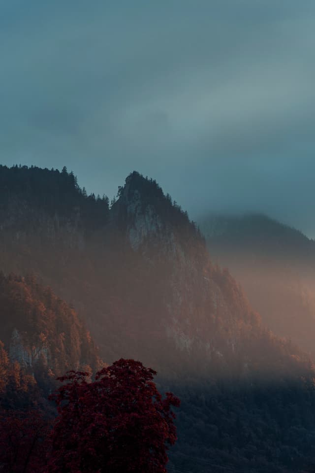 mountain streak of light